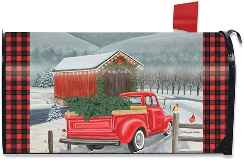 Vista 9 de Briarwood Lane Funda de buzón de gran tamaño de Navidad en la granja