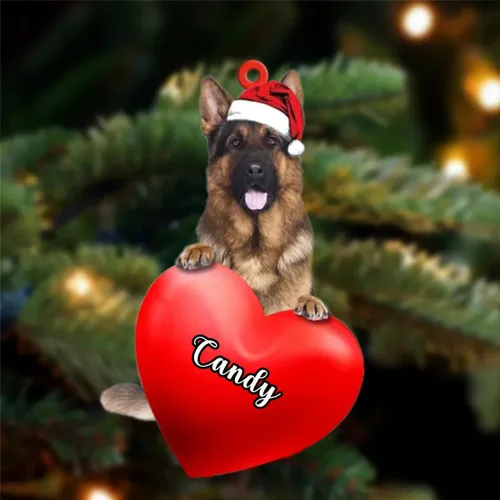 Vista 151 de Amantes de los perros de Navidad, corazón de perro de Navidad disponible para muchos perros Malamute de Alaska, adorno de Navidad, adorno
