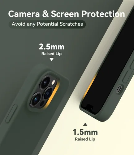 Vista 5 de AOTESIER Funda magnética para iPhone 13 Pro, compatible con MagSafe, protección militar a prueba de golpes, funda de silicona con forro de Verde