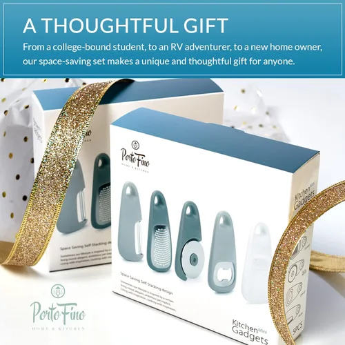Vista 6 de Gadgets de cocina que ahorran espacio, juego de utensilios de cocina de 5 piezas, regalos para cámper, regalos de caravana, accesorios de cocina