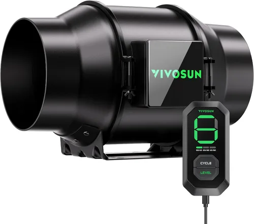 Vista 18 de VIVOSUN Ventilador de conducto en línea G4 de 4 pulgadas y controlador de humedad de temperatura, control de aplicación WiFi E42A, ventilador