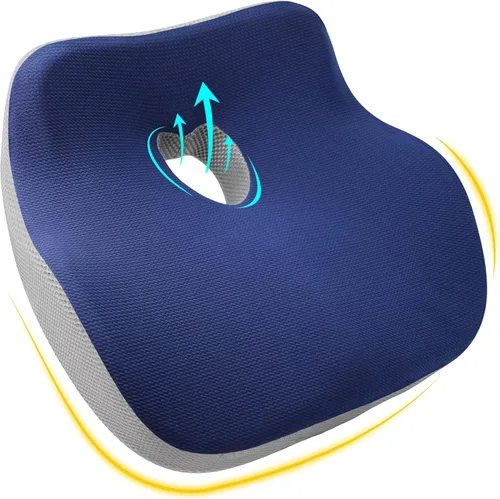 Vista 13 de Cojín de asiento de coche: cojín ergonómico de espuma viscoelástica para aliviar el dolor de ciática, almohada de asiento de conducción más grande