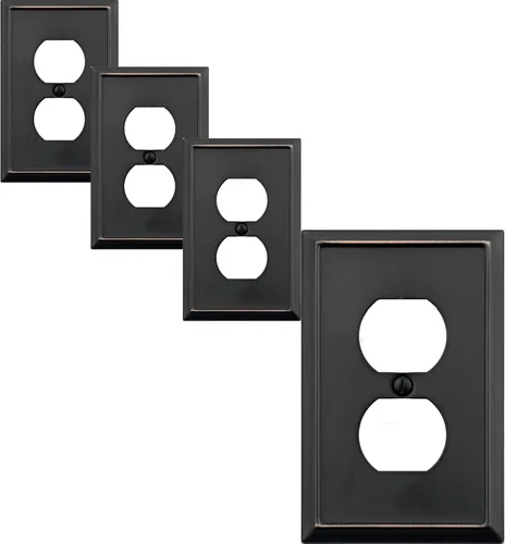 Vista 11 de OKAWYC Cubierta de Interruptor de Luz Individual en Blanco Placa de Pared de Metal Aria, Paquete de 4 Bronce Envejecido 1 Gang, Cubierta