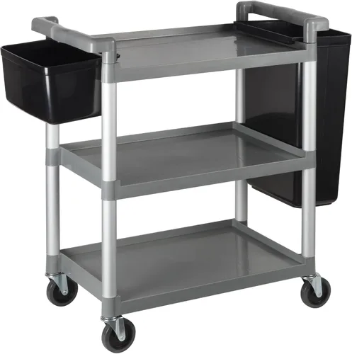Vista 2 de Winco Carrito utilitario, 32 pulgadas de largo x 16-1/8 pulgadas de ancho x 36-3/4 pulgadas, gris