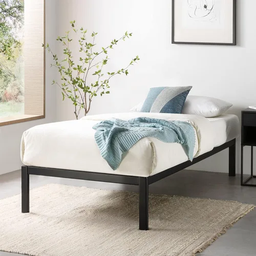 Vista 12 de Mellow Rocky Base C - Cama de plataforma de 14 pulgadas, acero blanco resistente, con listones de acero anchos patentados (no necesita somier)