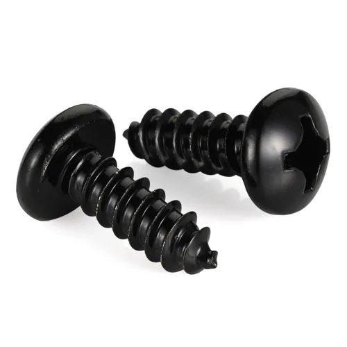 Vista 16 de Tornillo autorroscante #4 x 1 de cabeza de cacerola, tornillos de chapa metálica de cabeza plana, tornillos de madera, acabado negro, acero