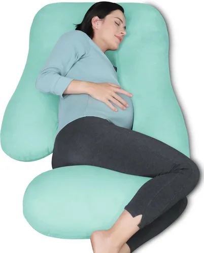 Vista 34 de MOON PARK - Almohadas de embarazo y maternidad de cuerpo completo para dormir, en forma de U y con funda extraíble; soporte para espalda, piernas