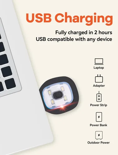 Vista 4 de Beanie Hat with Light, Merino Wool Winter Hat LED Knit Beanie Hat USB Rechargeable Night Scope Gift for Men Women