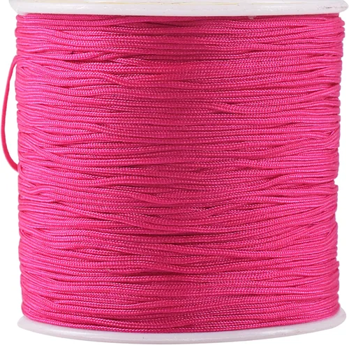Vista 21 de KONMAY 1 rollo de cuerda de nailon de 150 yardas, trenzado de 0.016 in de nailon Shamballa Macramé/cordón de cuentas, cordón de nudo chino, cuerda