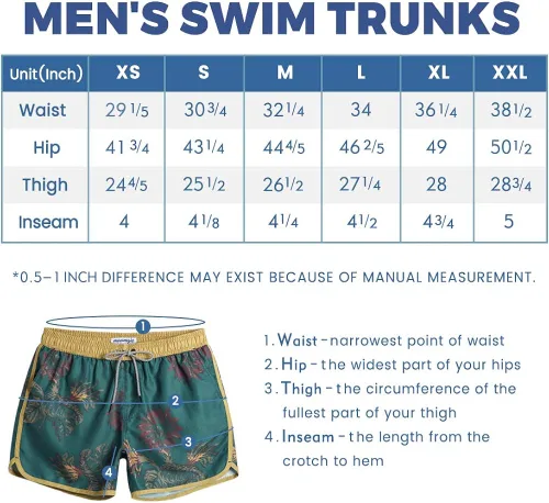 Vista 6 de maamgic Mens Boys 80s 90s Vintage 4 Way Stretch Swim Trunks with Mesh Lining Quick Dry Swim Suits Board Shorts