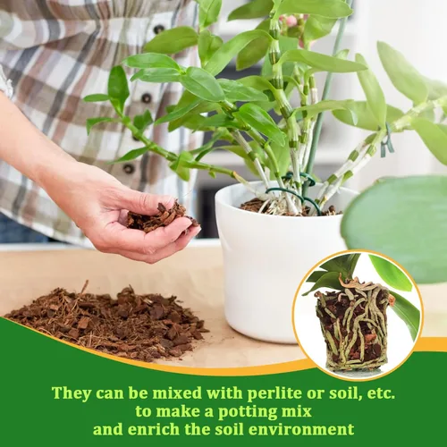 Vista 8 de Legigo Corteza orgánica para macetas de orquídeas de 4 cuartos de galón - Mezcla natural para macetas de corteza de orquídea, astillas de madera