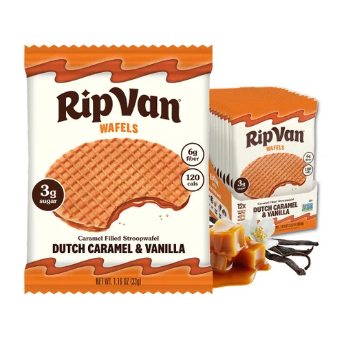 Vista 8 de Rip Van Wafels Stroopwafels de brownie de chocolate – Snacks saludables – Bocadillos sin OGM – Apto para dieta cetogénica – Snacks de oficina – Bajo