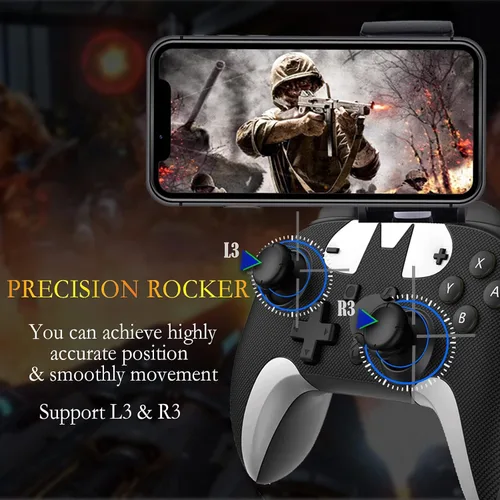 Vista 5 de Joso Controlador de juegos móvil para iPhone iPad, juego directo, Bluetooth Gamepad Joystick funciona con la mayoría de iOS, iPad, juegos MFi, Call
