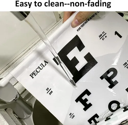 Vista 4 de Tabla de ojos, tabla de ojos Snellen, tabla de pared de lienzo no reflectante, gráficos de ojos enmarcados de madera para exámenes oculares de 20