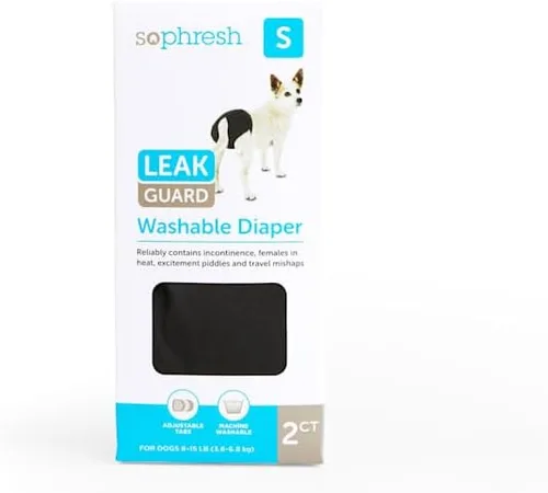 Vista 7 de So Phresh Pañal lavable contra fugas para perros, talla XS, paquete de 2