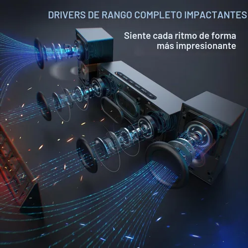 Vista 2 de Sistema de altavoces de computadora FIFINE con subwoofer, altavoz para juegos para PC con RGB, control de volumen, monitoreo, entrada auxiliar