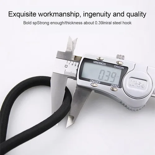 Vista 3 de Paquete de 4 cuerdas elásticas para automóvil, cuerda elástica con ganchos de metal resistentes, uso universal para equipaje, bicicleta, actividades