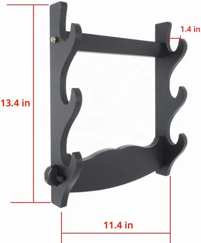 Vista 3 de Soporte de pared para espada samurái japonesa, soporte de exhibición para Katana japonesa Wakizashi Tanto 3 capas