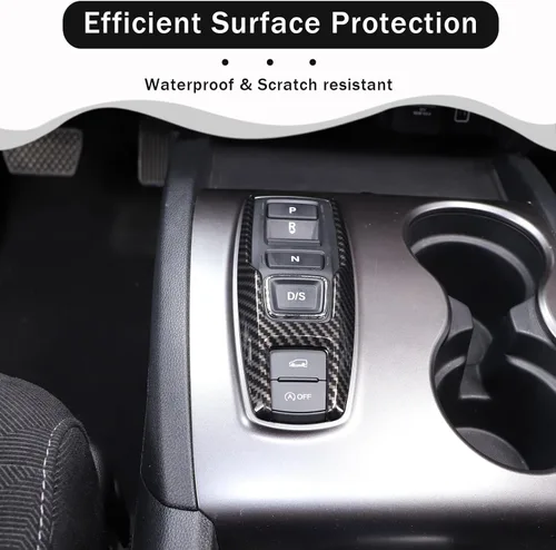 Vista 3 de Marco de Botón de Palanca de Cambios Trim para Honda Pilot 2016-2022/ Ridgeline 2020-2023/ Passport 2019-2023, Material ABS Cubierta del Panel