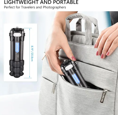 Vista 8 de ARTCISE Trípode de fibra de carbono - Escritorio portátil compacto ligero para cámara DSLR videocámara, carga máxima de 22 libras/22.0 lbs