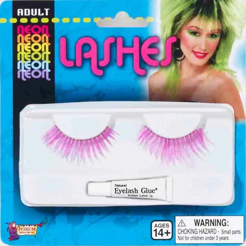 Forum Novelties Pestañas de ojos neón para adultos, color morado Púrpura