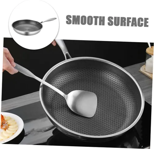 Vista 4 de Wok de acero inoxidable sartén antiadherente de 10 pulgadas sartén para tortilla de hierro fundido, sartén antiadherente, alcaravea, utensilios