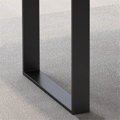 Vista 5 de PC Desk Modern Executive Office Desk with Drawers and File Cabinet, Smoky Color Wood Writing Workstation with Charging Outlets(L)