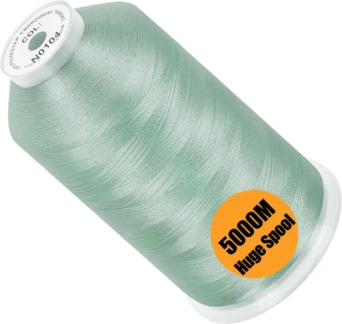Vista 34 de New brothread - Bobina única de 5000 m de hilo de poliéster para máquina de bordar de 40WT para máquinas comerciales y domésticas - Verde opalino