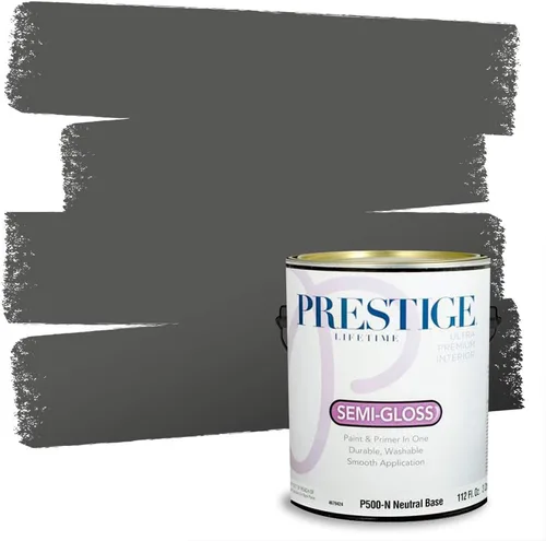 Vista 153 de PRESTIGE Paints - Pintura interior e imprimación en uno, 1 galón, cáscara de huevo, pimienta envejecida