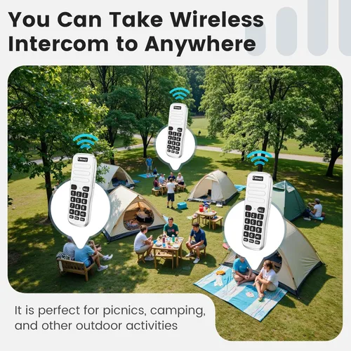 Vista 6 de Intercomunicadores inalámbricos para el hogar, 1 milla de largo alcance para la oficina de negocios, sistema de comunicación de habitación a
