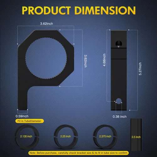 Vista 2 de Nilight 4 abrazaderas para barra antivuelco, soportes de montaje para luces LED, abrazaderas de montaje para luces de tubo que se ajustan a barras