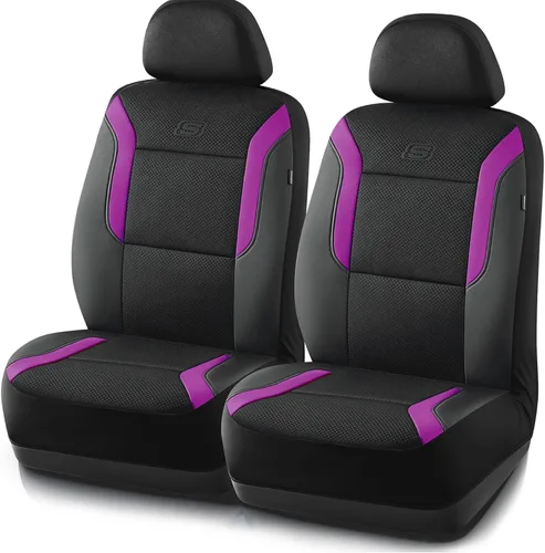 Vista 26 de Skechers Fundas de asiento de coche de espuma viscoelástica, fundas de asiento gruesas de malla Air Cool, juegos completos de asientos de coche