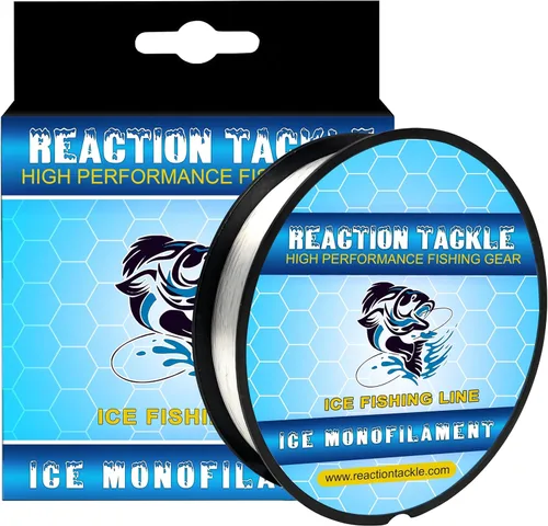 Reaction Tackle Línea de pesca de monofilamento de hielo, línea de pesca en hielo de alto rendimiento con baja memoria, alta resistencia a la