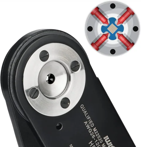 Vista 10 de iCrimp HD-0812D 12-8 AWG Herramienta de crimpado de rango superior ocho contactos sólidos Deutsch y Harting HAN C, HAN D, HAN E contactos resistentes