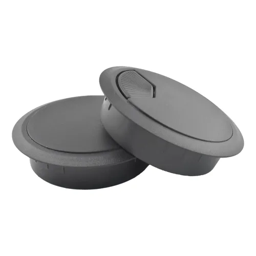 Vista 19 de HAHIYO 4 piezas 0.8 pulgadas/20 mm de goma flexible negra para escritorio Ojal de cable de escritorio para gestión de cables Cubierta de agujero