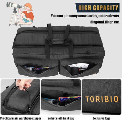 Vista 4 de Bolsa para telescopio de 30 pulgadas, bolsa de viaje para telescopio y trípode, funda de transporte para telescopio de almohadilla suave compatible