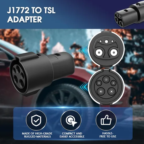 Vista 2 de AFI Compatible con Tesla Model 3 Y S X Adaptador J1772 a TSL Nunca te varas, carga en cualquier lugar Accesorio de cargador universal