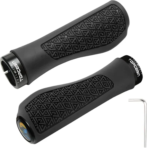 Vista 24 de Topcabin - Empuñaduras para manillar de bicicleta, agarres de aluminio ergonómicos, empuñaduras de bicicleta con amortiguación de vibraciones