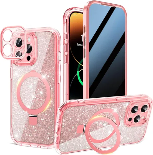 Vista 34 de [Anillo de metal CD y soporte invisible giratorio de 360° ] Funda magnética para iPhone 13 Pro Max [Parachoques galvanizados a prueba de golpes]