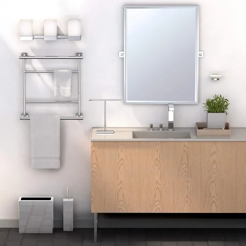 Vista 3 de Gatco 1488 Elegante soporte cuadrado para escobillas, cromado