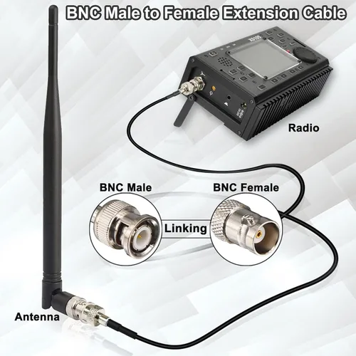 Vista 4 de Cable de puente BNC de 3 pies BNC macho a hembra, extensión de cable SDI de 50 ohmios, línea coaxial RG174 para señales de video, CCTV, DVR, cámara