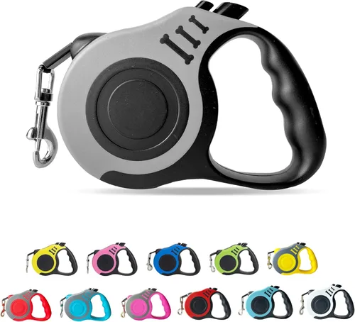 Vista 21 de Correa retráctil para perros pequeños y medianos, automática, telescópica, cinta para mascotas de 10/16 pies, duradera y práctica, con asa