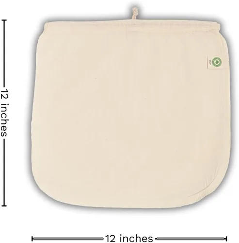 Vista 2 de Bolsas coladoras de gelatina reutilizables – Bolsas coladoras de jugo 100% algodón orgánico – grandes, reutilizables, lavables y biodegradables