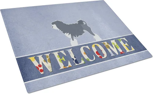 Vista 54 de Caroline's Treasures BB5552LCB Affenpinscher Tabla de cortar de vidrio de bienvenida grande decorativa de vidrio templado tabla de cortar y servir