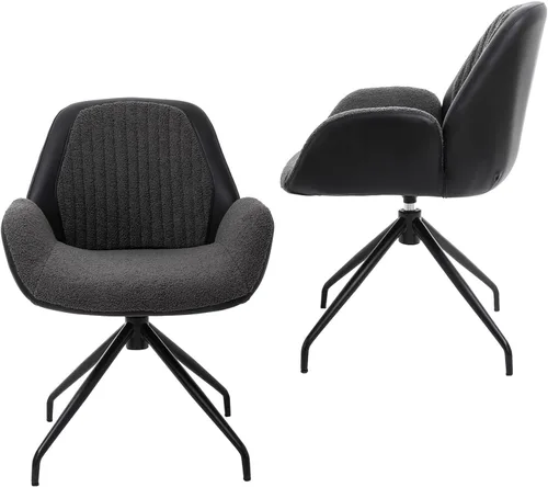 Vista 8 de Sillas de Comedor Modernas Sillas de Comedor Modernas 6 Sillas de Comedor Cuero Negro Moderno