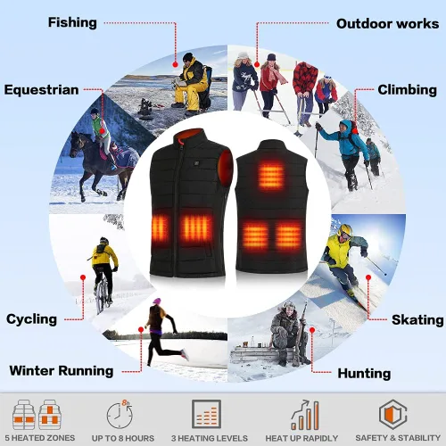Vista 5 de Heated Vest for Men and Women with Battery Pack Rechargeable Heated vests Warming Lightweight Heating Vest
