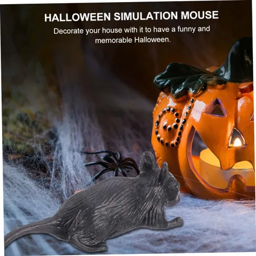 Vista 7 de Vaguelly 10pcs Realistic Halloween Fake Mouse Prank Scary Plastic Mice for Party Decorations Creepy Simulation for and Themed Events