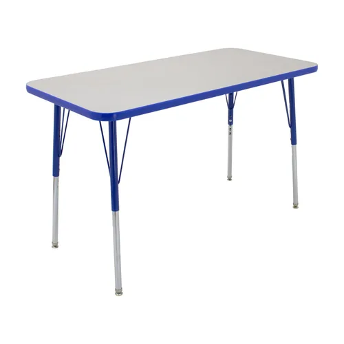 Vista 21 de FDP - Mesa rectangular para actividades escolares y de oficina (24 x 36 pulgadas), patas estándar con deslizadores giratorios, altura ajustable