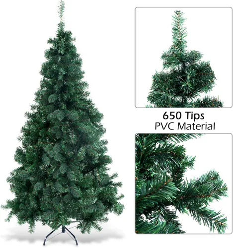 Vista 6 de GOFLAME Árbol de Navidad artificial de 4 pies con soporte de metal plegable
