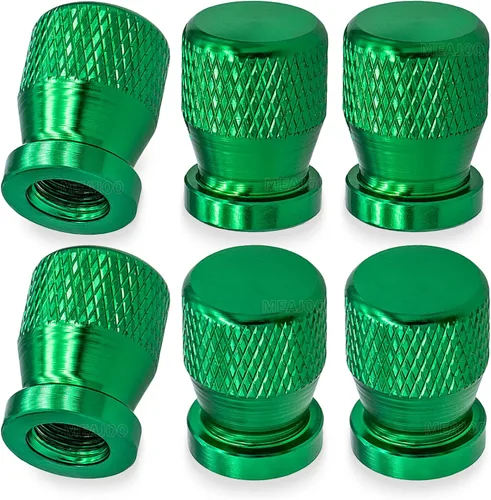 Vista 37 de 4 piezas de tapas de vástago de válvula de neumático de automóvil, tapas de válvula de aire de neumático a prueba de fugas de aleación de aluminio